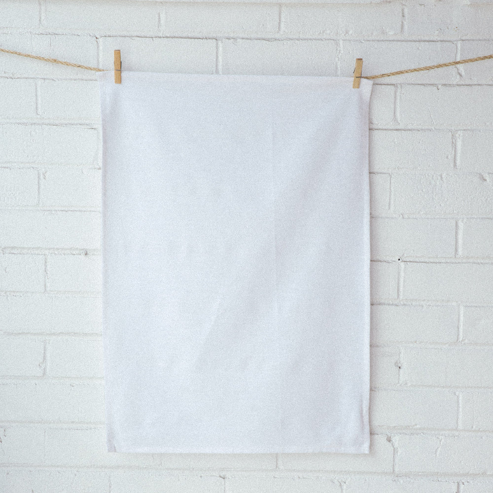 PR Cotton/Linen Blend Tea Towel | White - Custom Clothing | T Shirt Printing | Embroidery | Screen Printing | Print Room NZ
