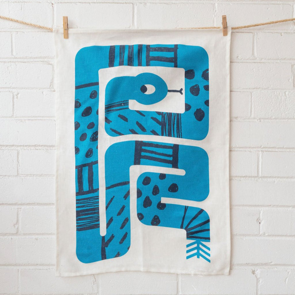 PR 100% Linen Tea Towel | White - Custom Clothing | T Shirt Printing | Embroidery | Screen Printing | Print Room NZ