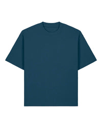 Plain navy blue t-shirt on a white background