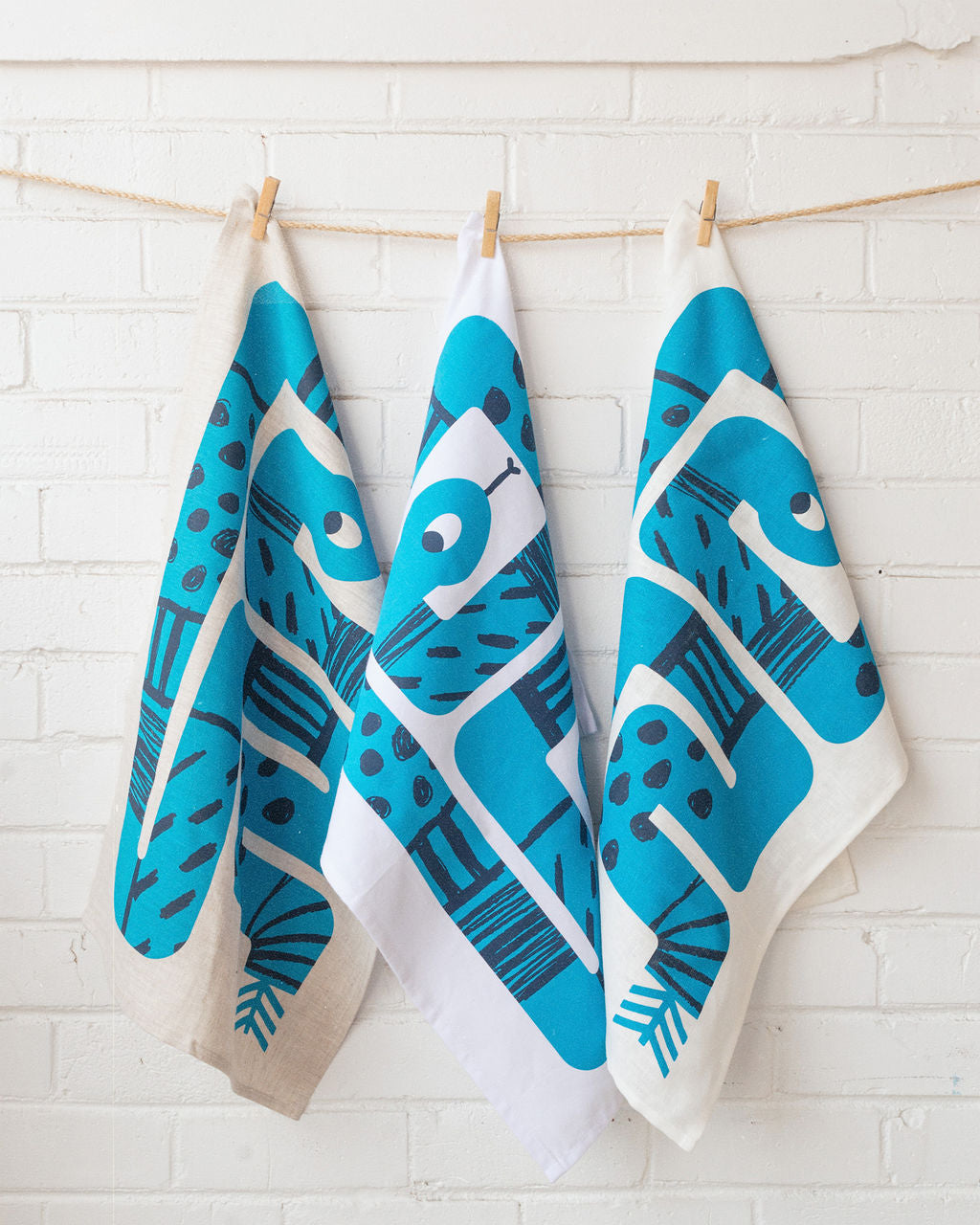 PR 100% Linen Tea Towel | White