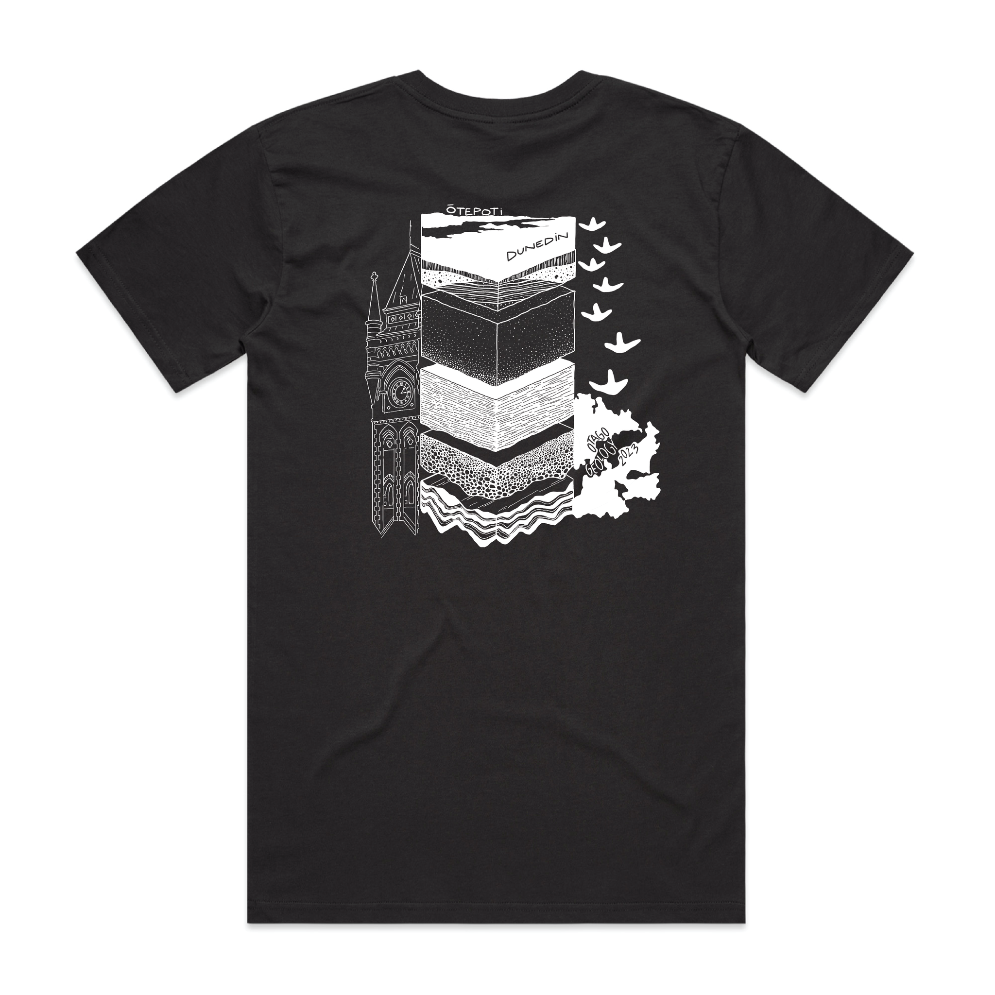 Otago Uni Geological Society 2023 - Staple Tee - Custom Clothing | T Shirt Printing | Embroidery | Screen Printing | Print Room NZ
