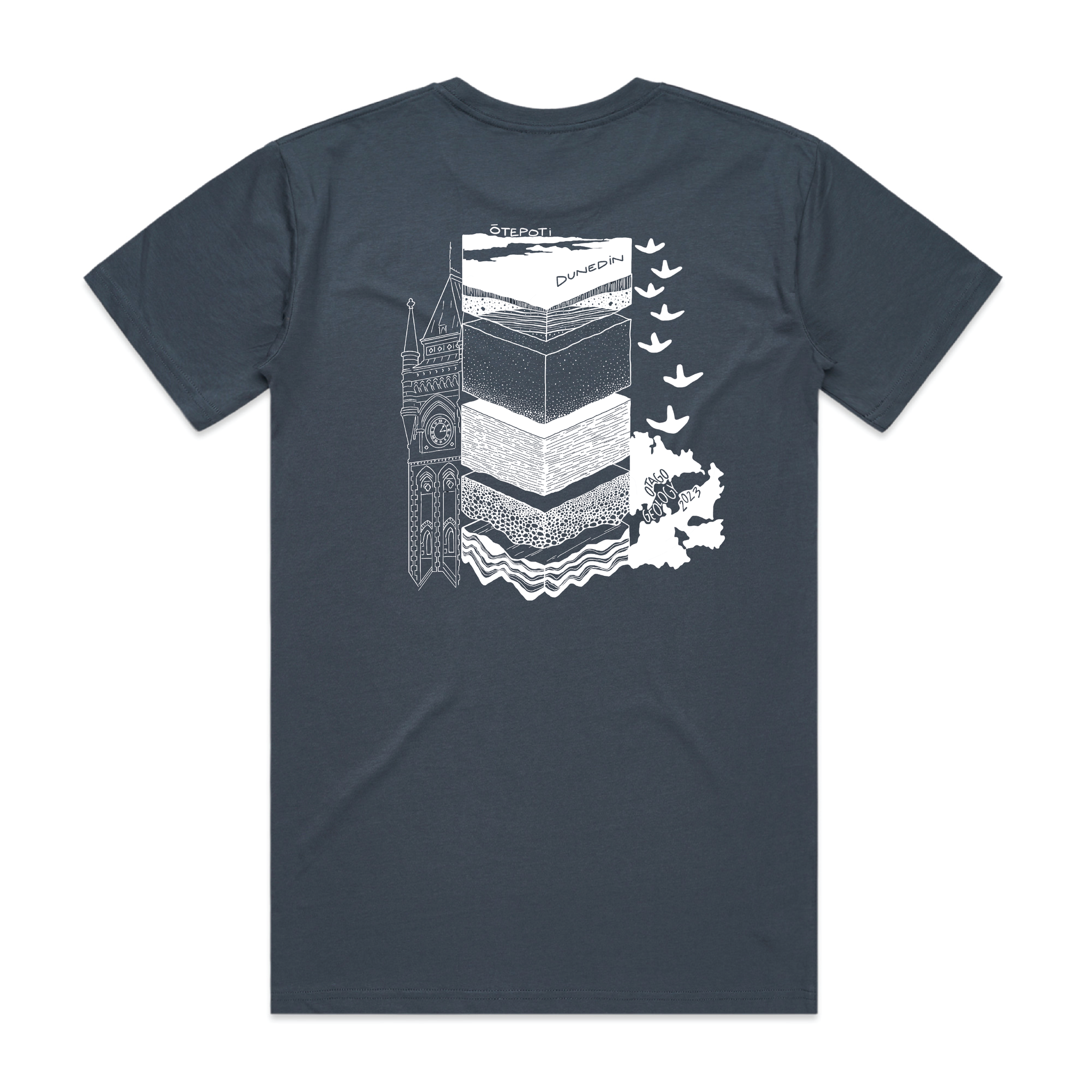 Otago Uni Geological Society 2023 - Staple Tee - Custom Clothing | T Shirt Printing | Embroidery | Screen Printing | Print Room NZ