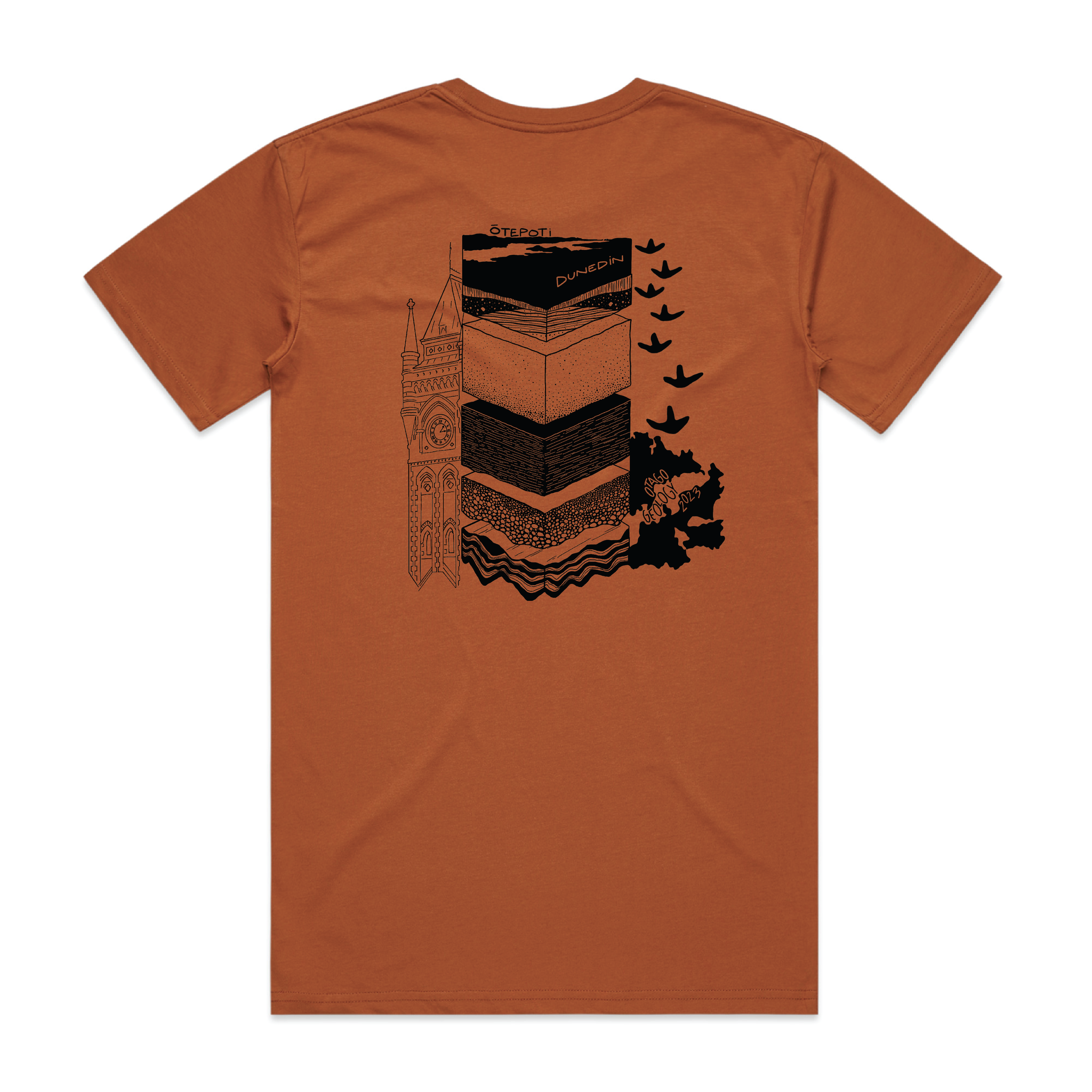 Otago Uni Geological Society 2023 - Staple Tee - Custom Clothing | T Shirt Printing | Embroidery | Screen Printing | Print Room NZ
