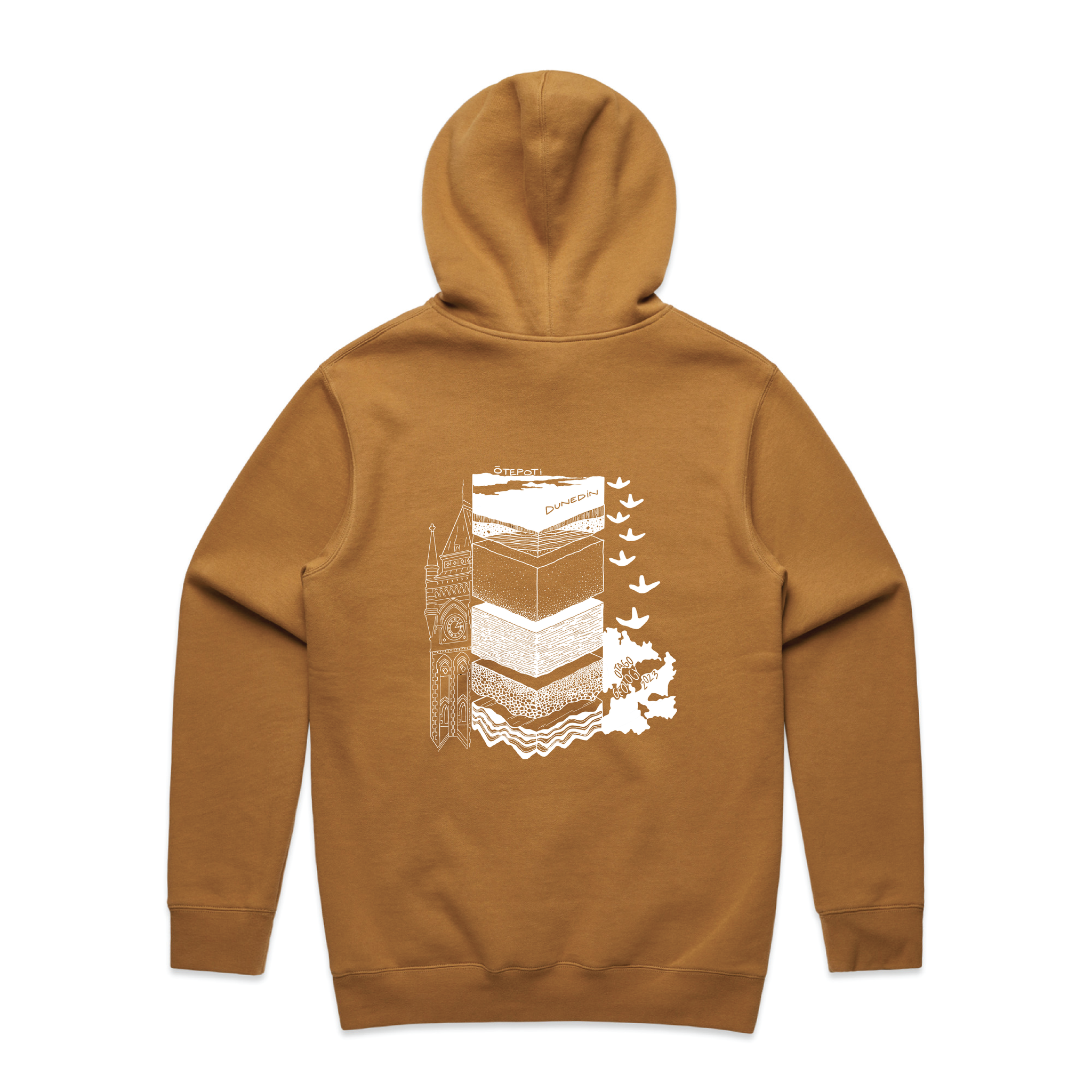 Otago Uni Geological Society 2023 - Stencil Hoodie - Custom Clothing | T Shirt Printing | Embroidery | Screen Printing | Print Room NZ