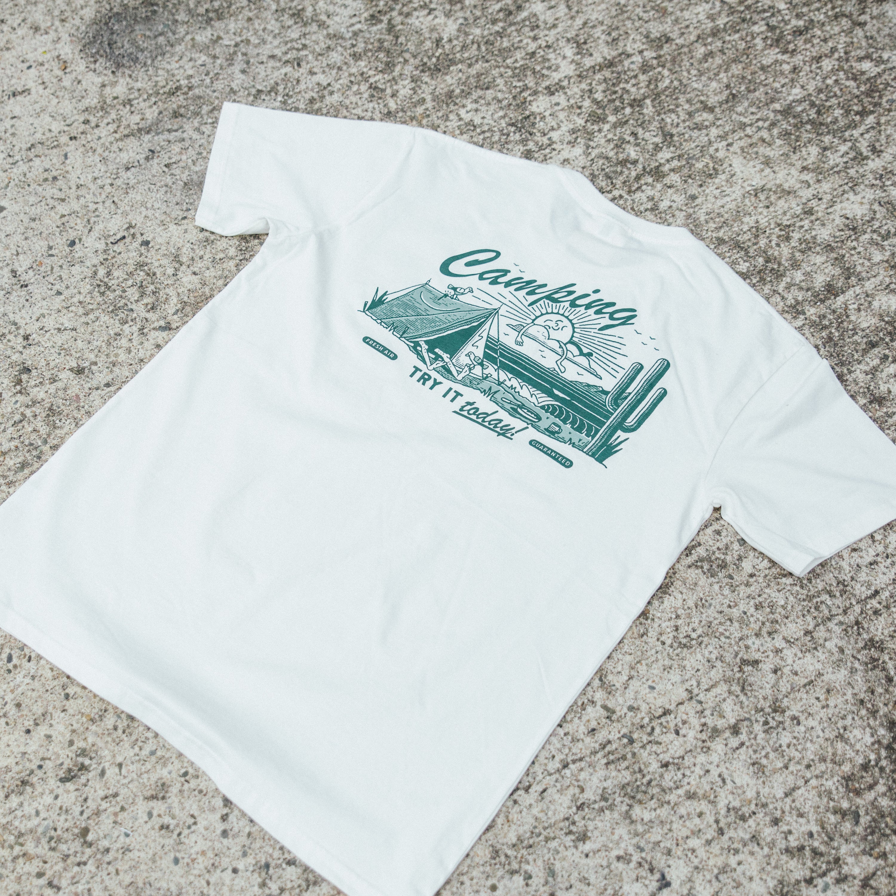 Blake Gordon | Camping Tee - Custom Clothing | T Shirt Printing | Embroidery | Screen Printing | Print Room NZ