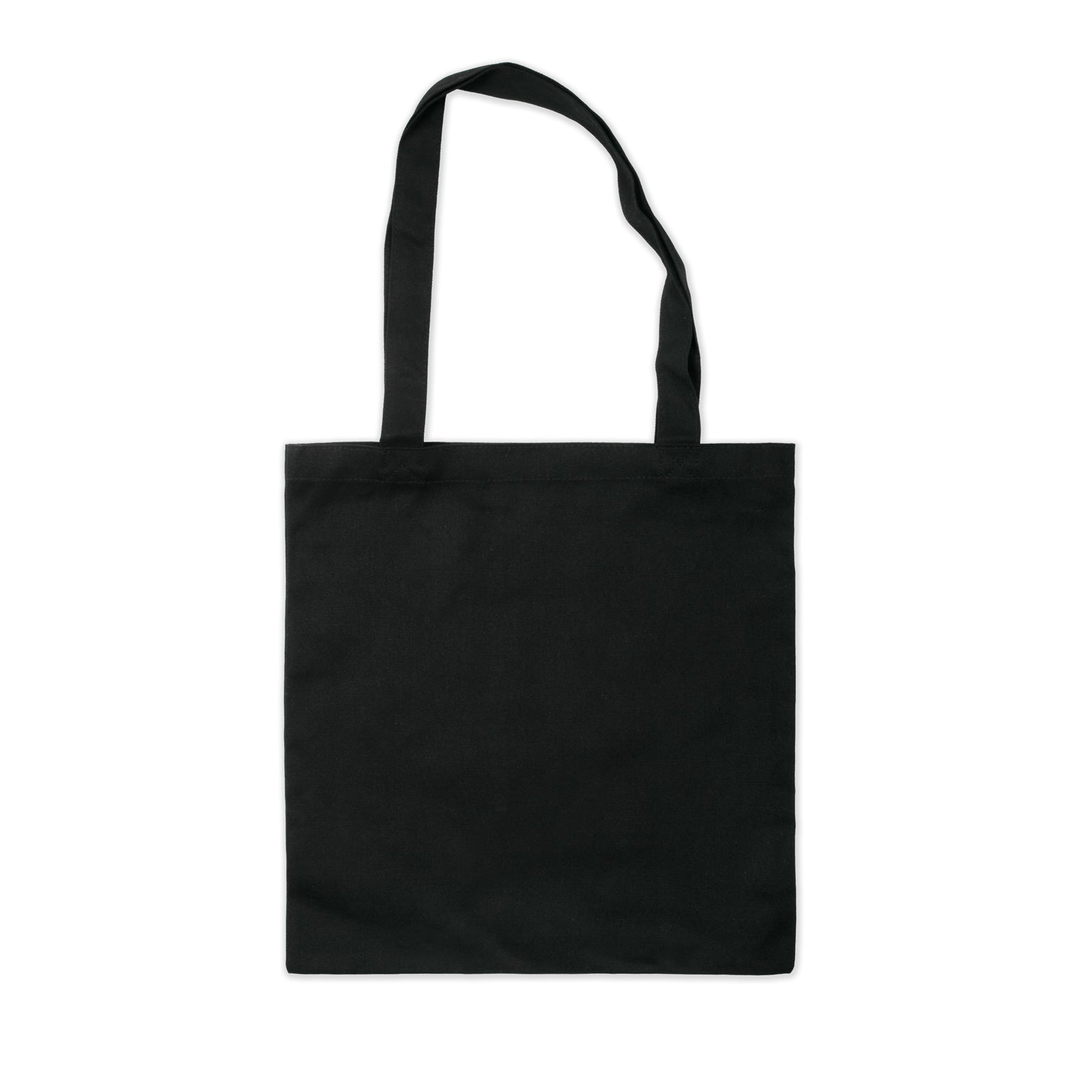 Black tote bag on a white background