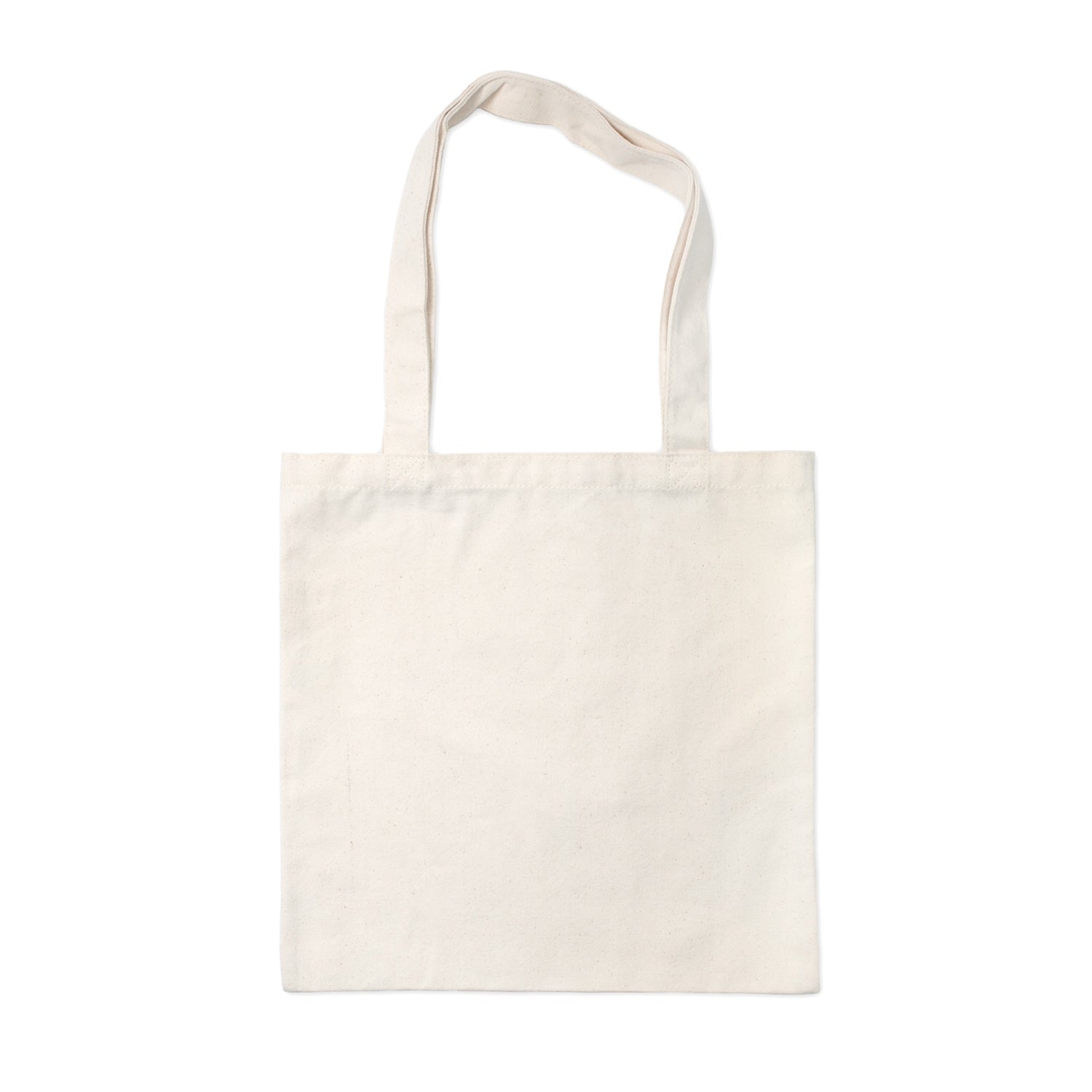 Plain white tote bag on a white background