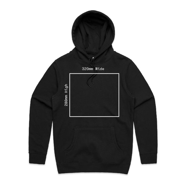 AS Colour stencil hoodie print area