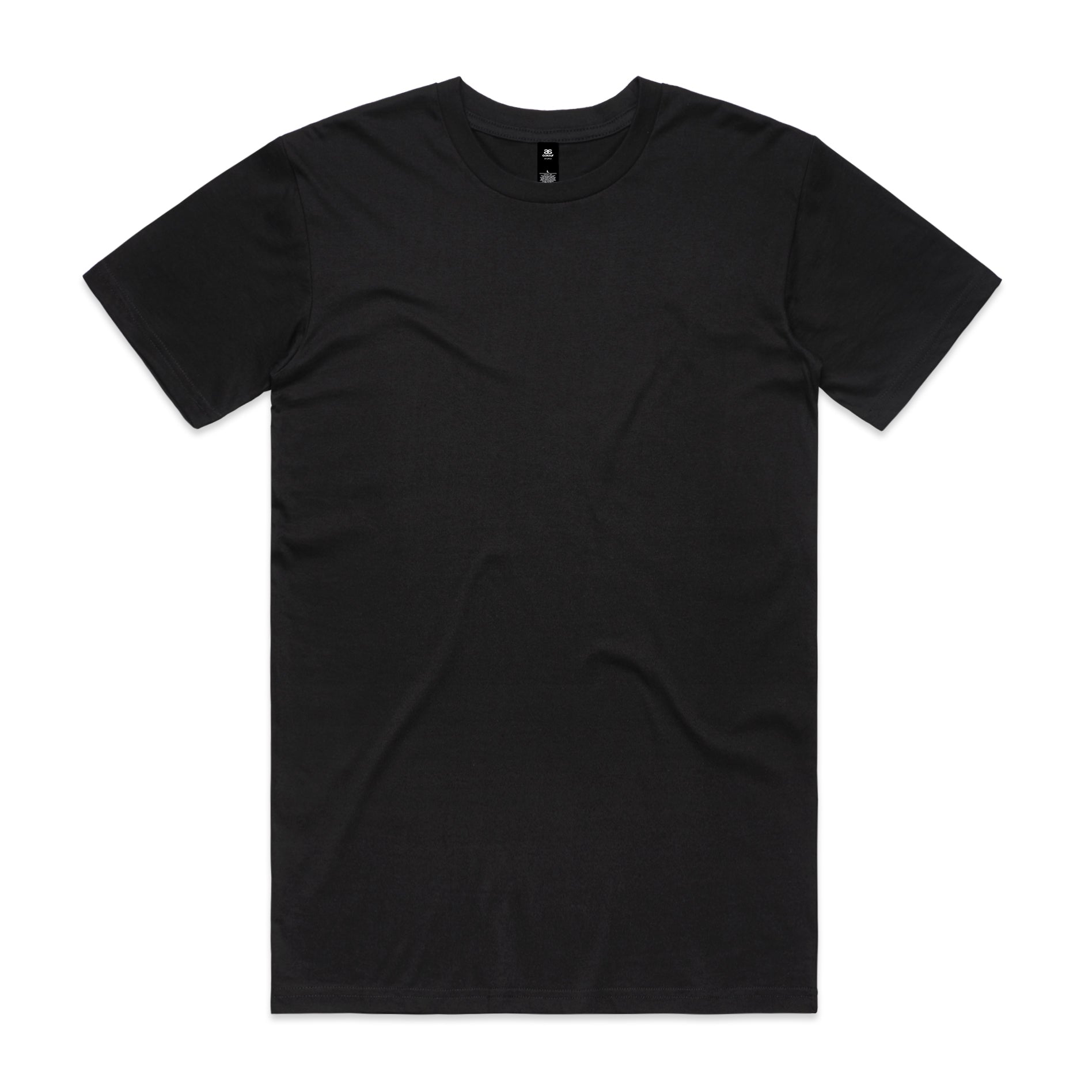 black t-shirt on a white background