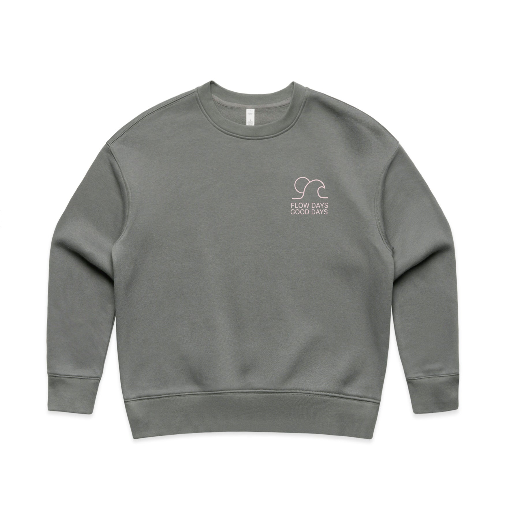 Grey AS Colour Wo's relax crew with pink print