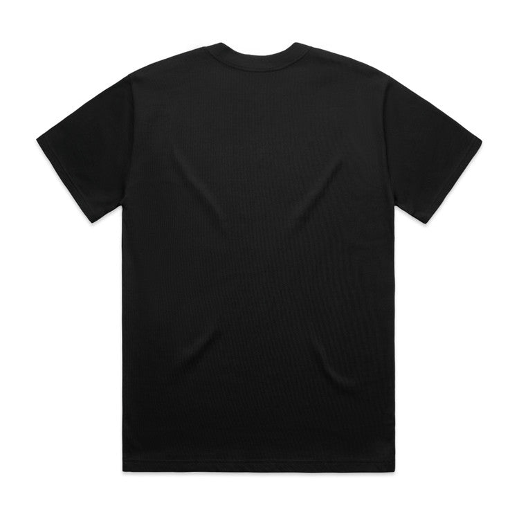 Black t-shirt on a white background