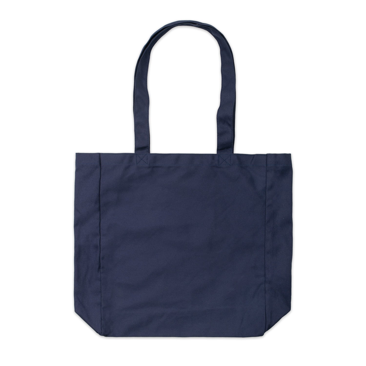 Navy Print Room Weekend tote bag on white background