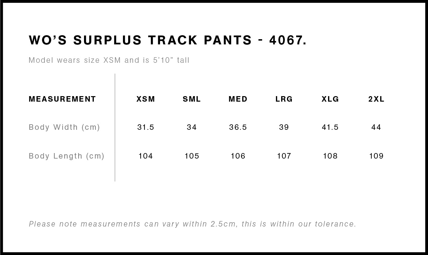 AS Colour | Women's Surplus Track Pants - Custom Clothing | T Shirt Printing | Embroidery | Screen Printing | Print Room NZ