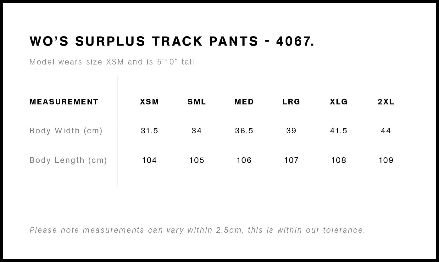 AS Colour | Women's Surplus Track Pants - Custom Clothing | T Shirt Printing | Embroidery | Screen Printing | Print Room NZ