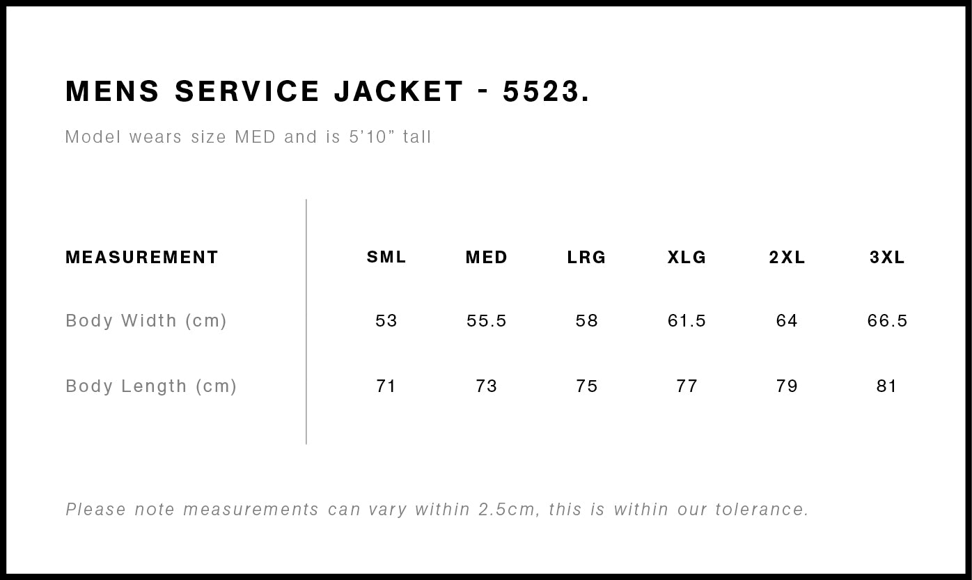 AS Colour | Men's Service Jacket - Custom Clothing | T Shirt Printing | Embroidery | Screen Printing | Print Room NZ