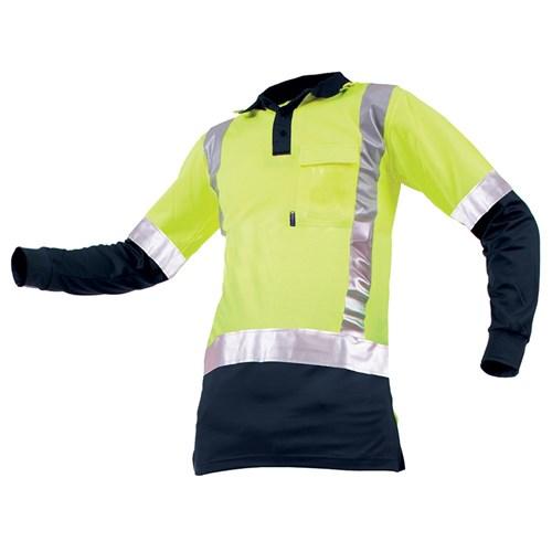 Apparel - Polo Day/Night Polyester Microfibre Yellow/Navy (PNBPOLS)
