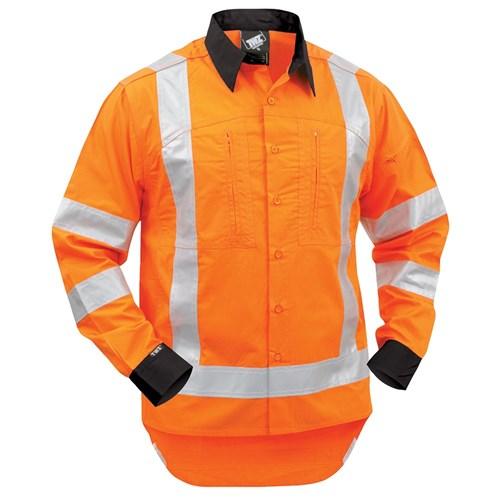 Apparel - Shirt TTMC-W17 Lightweight 150gsm Ripstop Cotton Orange/Black (STBCORSLW)