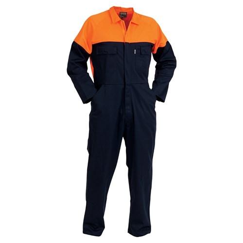 Overalls - Overall 270gsm Polycotton Zip Contrast Orange/Navy (CDZPC)