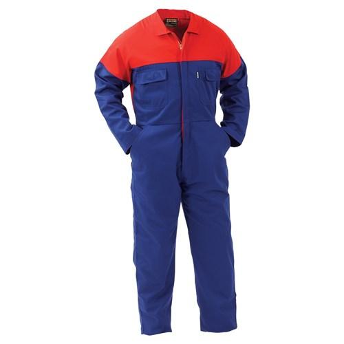 Overalls - Overall 270gsm Polycotton Zip Contrast Royal Blue/Red (CDZPC)
