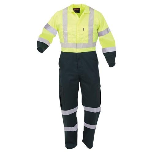 Overalls - Overall Day/Night 240gsm Polycotton Zip Spruce/Yellow (TTPPCLT)
