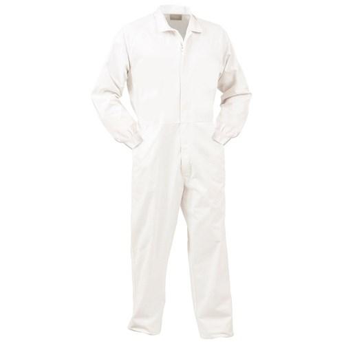 Overalls - Overall Workzone 240gsm Polycotton Food Industry Zip White (FONPCMW)
