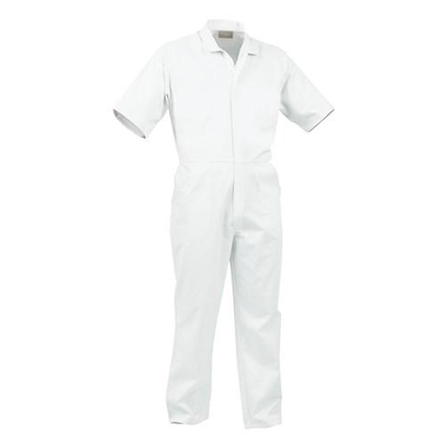 Overalls - Overall Workzone 240gsm Polycotton Food Industry Zip White (FSNPCMW)