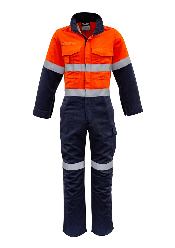 Overalls - Syzmik ZC525 Mens Orange Flame HRC 2 Hoop Taped Spliced Overall