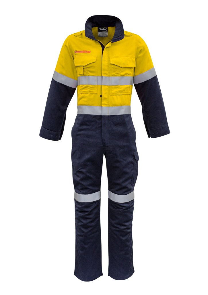 Overalls - Syzmik ZC525 Mens Orange Flame HRC 2 Hoop Taped Spliced Overall