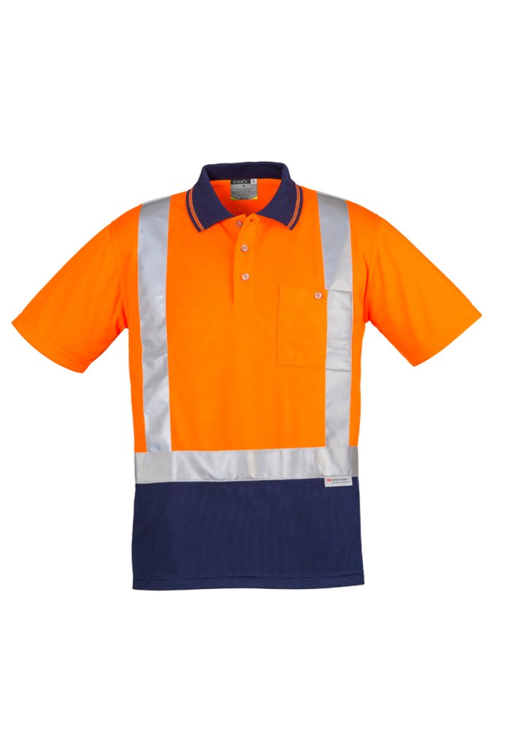 Polo - Syzmik ZH233 Mens Hi Vis Spliced Polo - Short Sleeve Shoulder Taped