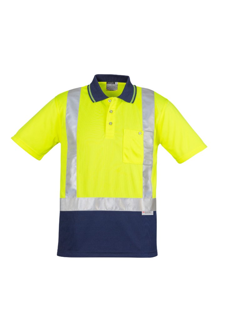 Polo - Syzmik ZH233 Mens Hi Vis Spliced Polo - Short Sleeve Shoulder Taped