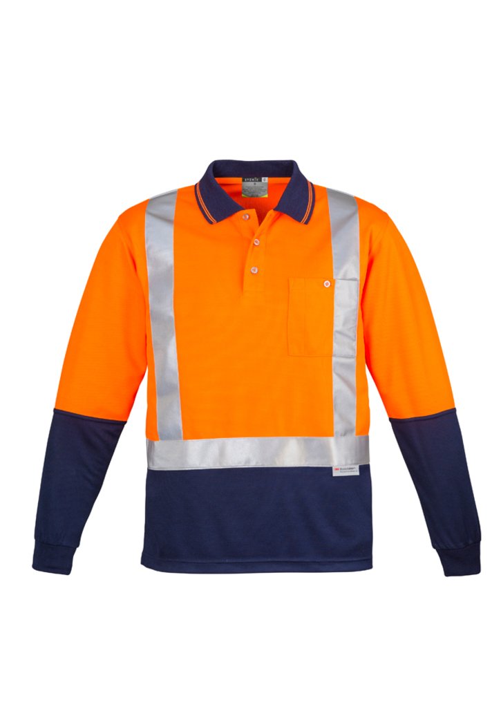 Polo - Syzmik ZH234 Mens Hi Vis Spliced Polo - Long Sleeve Shoulder Taped