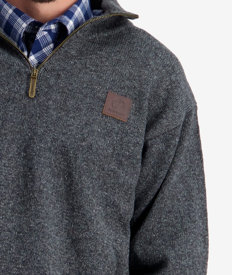 Printed Sweatshirt - Swanndri Mariner Wool Zip Neck Jersey - Leavers Gear NZ 2022