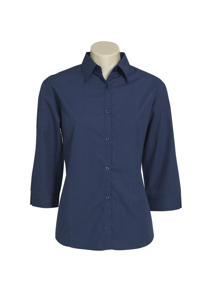 Shirt - BizCollection LB8200 Ladies Micro Check 3/4 Sleeve Shirt