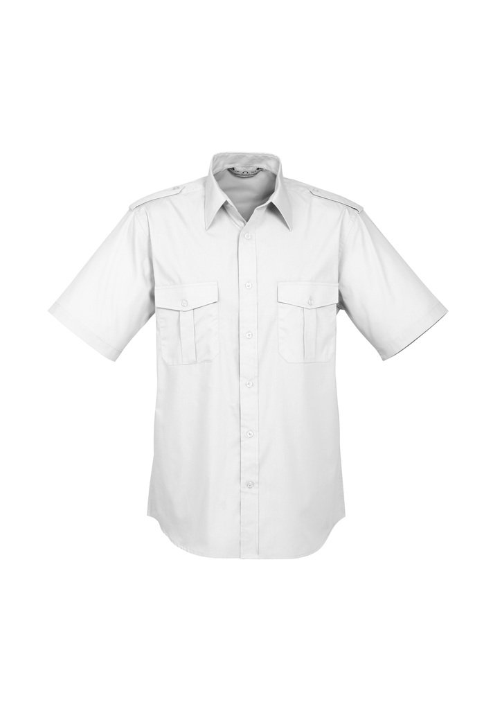 Shirt - BizCollection S10712 Mens Epaulette Short Sleeve Shirt