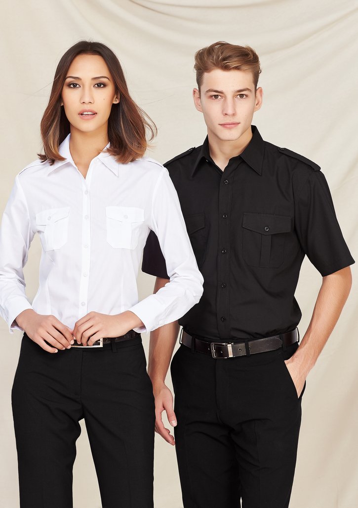 Shirt - BizCollection S10712 Mens Epaulette Short Sleeve Shirt