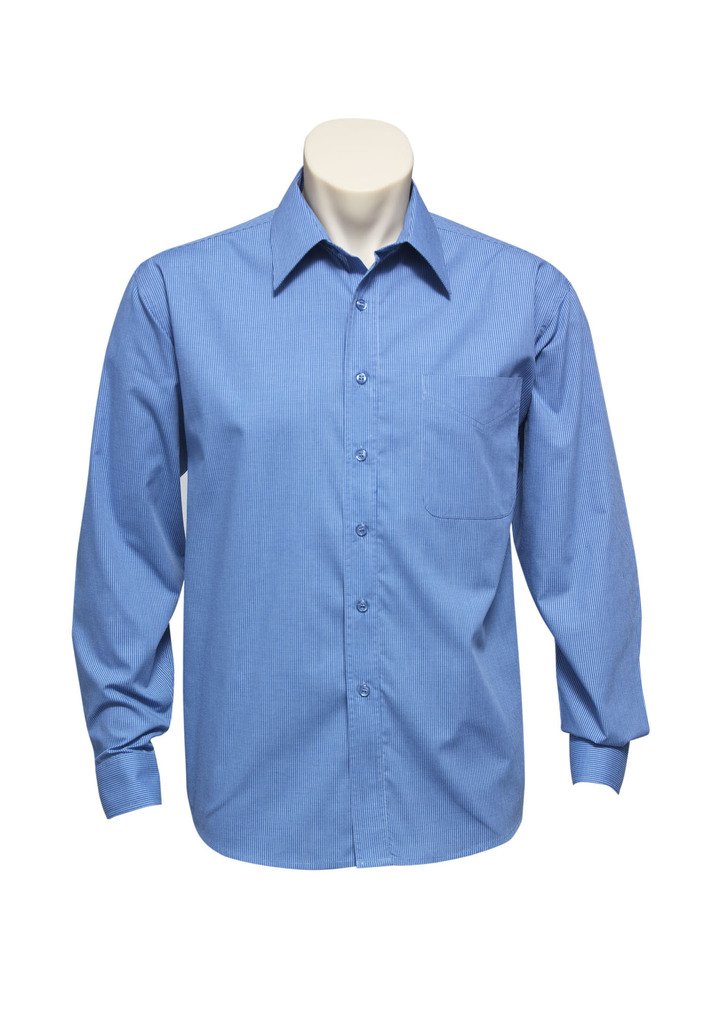 Shirt - BizCollection SH816 Mens Micro Check Long Sleeve Shirt
