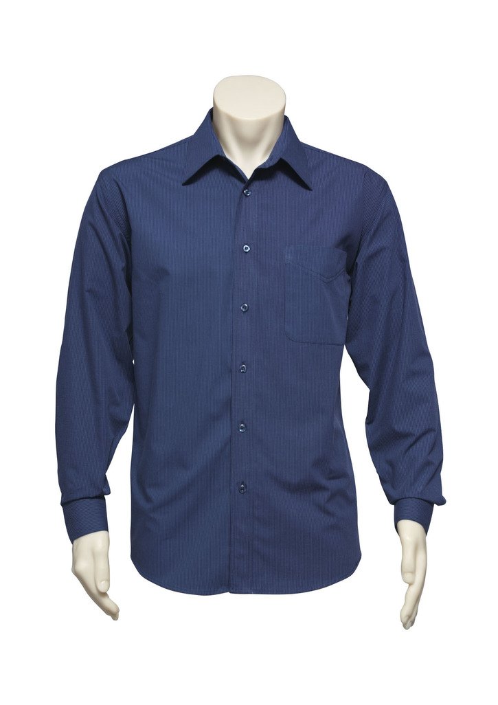 Shirt - BizCollection SH816 Mens Micro Check Long Sleeve Shirt
