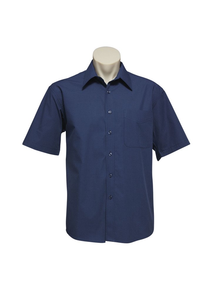 Shirt - BizCollection SH817 Mens Micro Check Short Sleeve Shirt