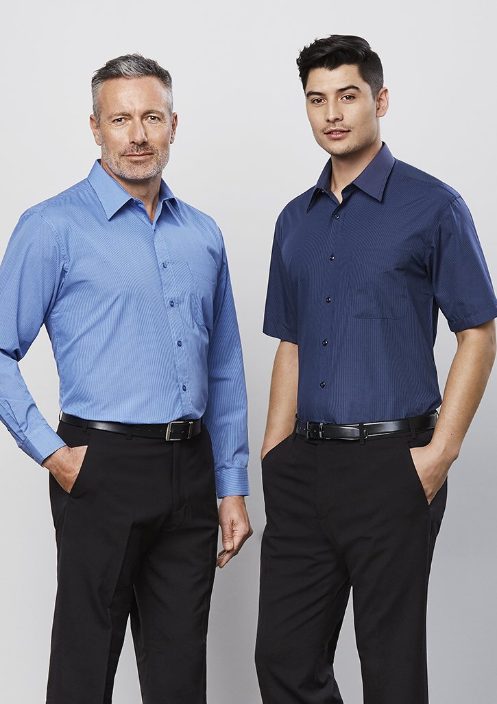 Shirt - BizCollection SH817 Mens Micro Check Short Sleeve Shirt