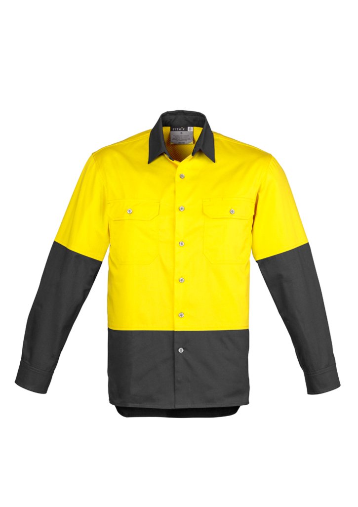 Shirt - Syzmik ZW122 Mens Hi Vis Spliced Industrial Shirt