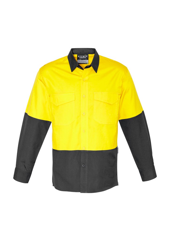 Shirt - Syzmik ZW128 Mens Rugged Cooling Hi Vis Spliced Shirt