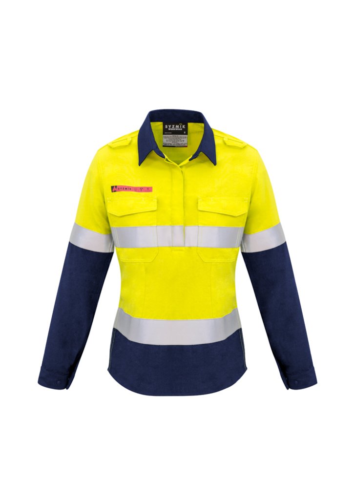 Shirt - Syzmik ZW131 Womens FR Closed Front Hooped Taped Spliced Shirt