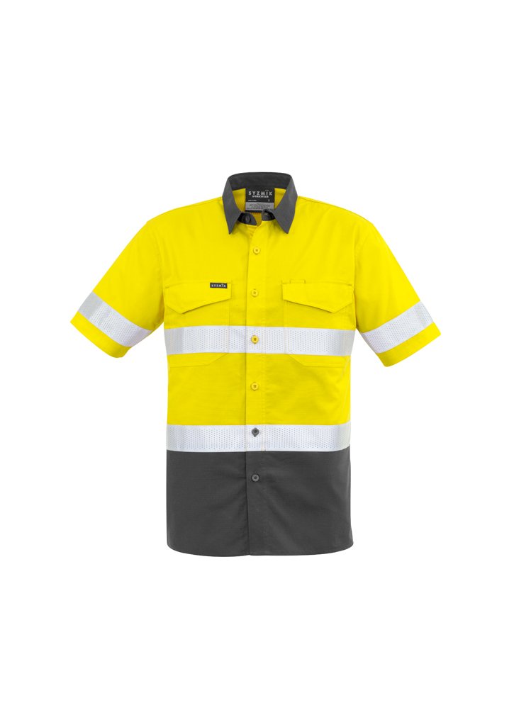 Shirt - Syzmik ZW835 Mens Rugged Cooling Taped Hi Vis Spliced S/S Shirt