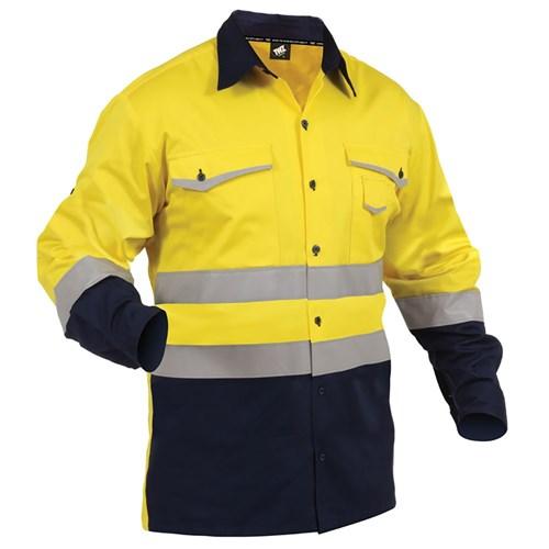 Shirts - Shirt Day/Night Lightweight Cotton 150gsm Yellow/Navy (SNBCOLW)