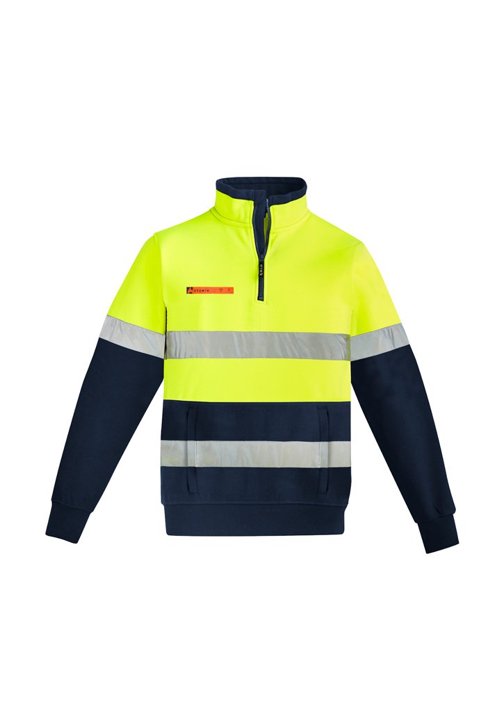 Sweatshirts - Syzmik ZT150 Mens Orange Flame HRC 2 Hoop Taped 1/4 Zip Brushed Fleece